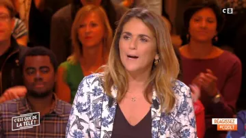 Jacket blazer printed birds of Valerie Benaim in It is that of the tv !