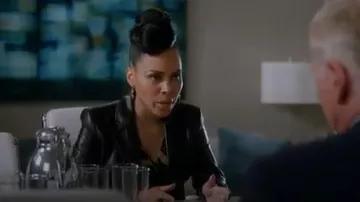Altuzarra black egan jacket worn by Tegan Price (Amirah Vann) in How to Get Away with Murder Season 6 Episode 1