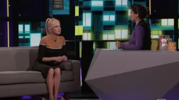 Elisabetta franchi two tone colour knit dress worn by Anna Faris on A Little Late with Lilly Singh September 26, 2019