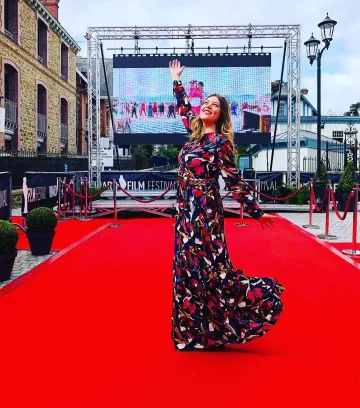 La robe longue imprimée Ba&sh de Héloïse Martin sur le compte Instagram de @heloiisemartin