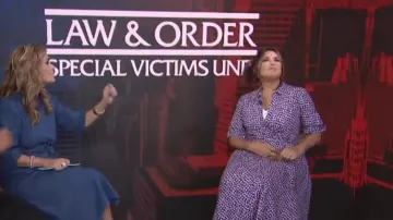 Barneys new york Pink Heart Print Dress worn by Mariska Hargitay on Today September 27, 2019