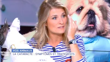 Le tee shirt rayé à manches longues de Sandrine Arcizet dans William à midi le 30.09.2019
