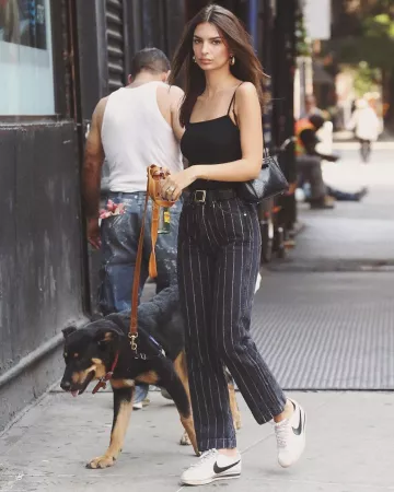 Hayward Mini 1712 Python Basket Tote Bag worn by Emily Ratajkowski New York City September 26, 2019