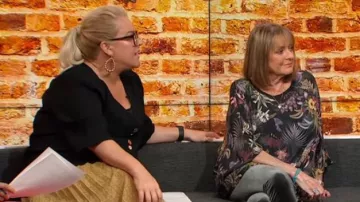 Estelle jacinta top worn by Yvie Jones on Studio 10 September 27, 2019