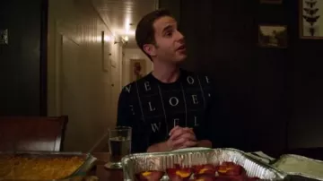 Loewe black with logo print sweater worn by Payton Hobart (Ben Platt) in The Politician Season 1 Episode 2