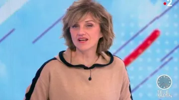 Sudadera con capucha de lana y cachemira de Valérie Maurice en Télématin el 01.10.2019