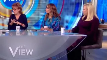 Kobi halperin split-neck kirna blouse worn by Joy Behar on The View October 1, 2019