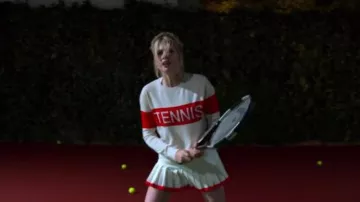 Tory sport white pleated contrast hem tennis skirt worn by Astrid (Lucy Boynton) in The Politician Season 1 Episode 3