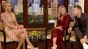 Ba&Sh Selena Wrap Midi Dress worn by Kelly Ripa on LIVE with Kelly and Ryan October 1, 2019