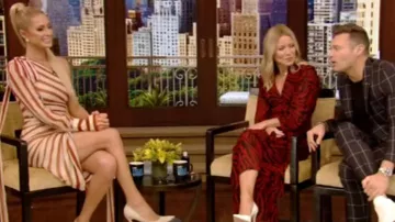 Monse One-Shoulder Striped midi dress worn by Paris Hilton on LIVE with Kelly and Ryan October 1, 2019