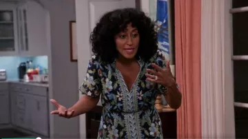 Tory Burch Floral mai vestido usado por Rainbow Johnson (Tracee Ellis Ross) en negro Temporada 02 Episodio 22