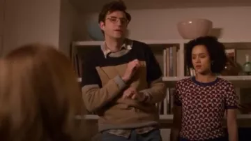 J.Crew Lambswool Crewneck Sweater In colorblock worn by Duffy (John Paul Reynolds) in Four Weddings and a Funeral Season 1 Episode 2