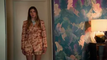 Free People orange Barb Suit Set worn by McAfee (Laura Dreyfuss) in The Politician Season 1 Episode 4