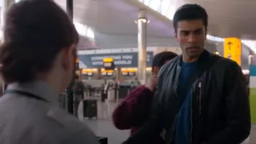 Brooks Brothers Blue Crewneck Cashmere Sweater worn by Kash (Nikesh Patel) in Four Weddings and a Funeral Season 1 Episode 10