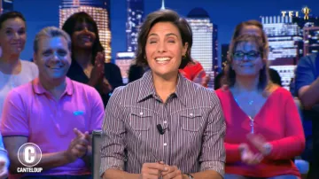 La chemise à rayures de Alessandra Sublet dans C'est Canteloup