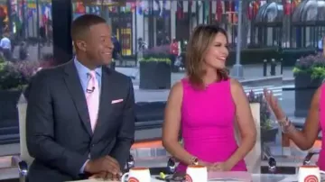 Vestido sin mangas de Michael Kors usado por Savannah Guthrie en today octubre 2, 2019