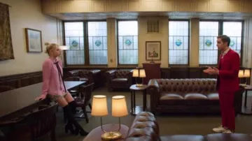 Topshop green flower sequin mini skirt worn by Astrid (Lucy Boynton) in The Politician Season 1 Episode 6