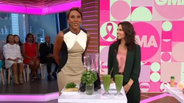 Jason Wu stretch gabardine sheath dress worn by Robin Roberts on Good Morning America Weekend October 3, 2019