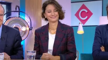 Chaqueta de cuello de traje a cuadros azul medianoche de Marion Ruggieri en Cà vous el 02.10.2019
