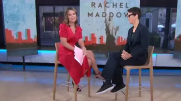 Saloni Lea Floral Soie Jacquard A-Ligne de Robe portée par Savannah Guthrie sur Le point de Vue le 3 octobre 2019