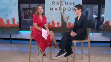Prada Floral-Appliquéd Sandals worn by Savannah Guthrie on The View October 3, 2019