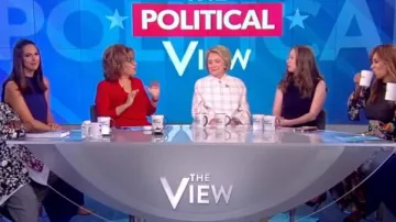 Alice + Oliviav Daina Side Slit Silk Blouse worn by Joy Behar on The View October 3, 2019