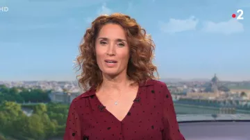 La Robe garnet guisantes impresos por Marie Sophie Lacarrau en Journal de 13 heures