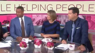 A Pea in the Pod Rib Knit Knee Length Maternity Dress worn by Dylan Dreyer on Today October 4, 2019