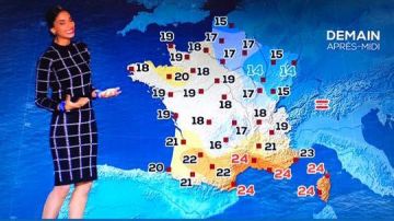 La jupe en maille fine noir à carreaux blanc de Tatiana Silva dans Météo de TF1