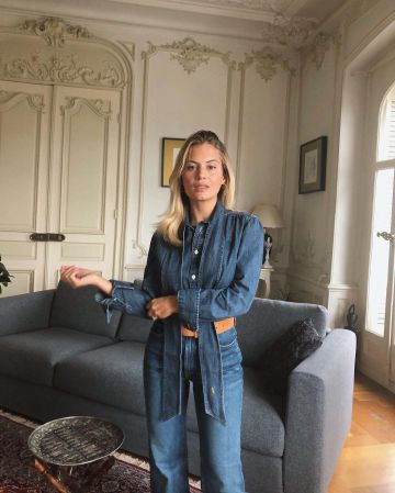 Polo Cravate Chemise en jean porté par Parysatis sur l'Instagram account @parysatis