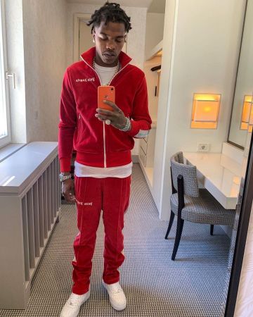 The zipped jacket in velvet Palm Angels Lil Baby on the account Instagram of @lilbaby_1