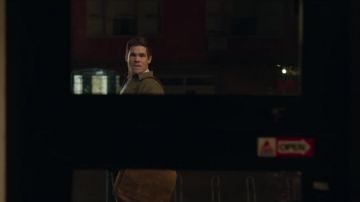 Genuine leather laptop messenger bag worn by Phil (Adam DeVine) in Jexi