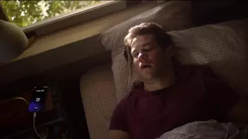 Cardinal red shirt worn by Phil (Adam DeVine) in Jexi