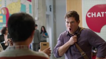Purple long sleeve shirt worn by Phil (Adam DeVine) in Jexi