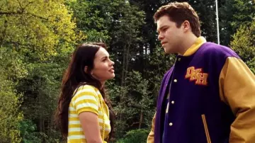 White & yellow striped jacket of Jennifer (Megan Fox) in Jennifer's Body