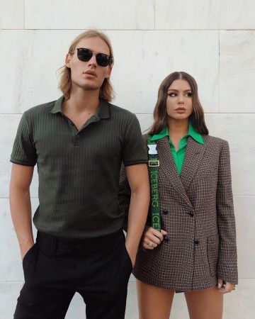 Blazer Doppiopetto Marrone usado por Nima Benati en la cuenta de Instagram @nimabenati, Somewhere ,24 septiembre 2019
