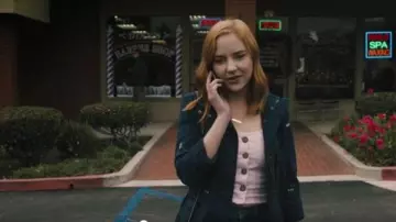 Madewell navy floral embroidered jacket worn by Violet Simmons (Haley Ramm) in Light as a Feather Season 02 Episode 09
