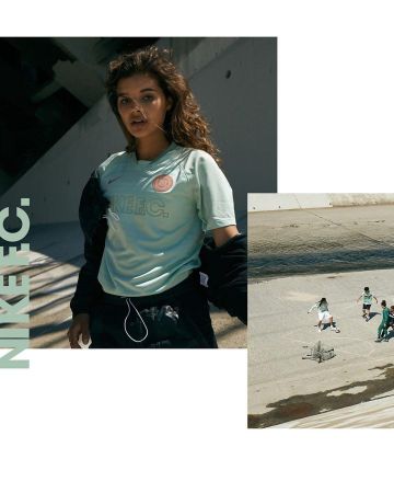La camiseta de fútbol femenino Nike F.C. Dri-Fit en la cuenta de Instagram de @nikefootball