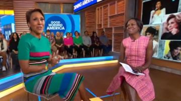 Prada Tweed Boucle Sleeveless A-Line Dress worn by Deborah Roberts on Good Morning America Weekend October 8, 2019
