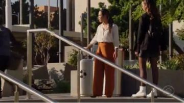 3.1 Phillip Lim Sateen Front High-Waist Wide Leg Pants worn by Emily Lopez (Jessica Camacho) in All Rise Season 1 Episode 3
