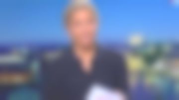 The silk shirt contrasting stitching in Blue, Anne-Sophie Lapix in Journal de 20h de France 2 the 08.10.2019