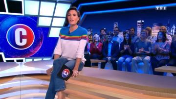 Suéter de cuello redondo rainbow banded de Alessandra Sublet en C'est Canteloup