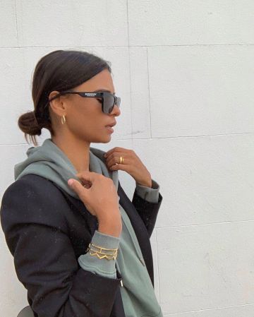 Gafas de sol burberry de montura cuadrada usadas por Emelie Hollow en la cuenta de Instagram @emitaz Chelsea, Londres 22 de septiembre de 2019