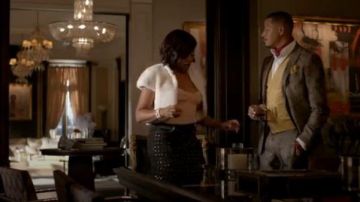Etro gris floral-print chinos porté par Lucious Lyon (Terrence Howard) dans l'Empire Saison 06 Episode 03