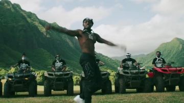 The black Pants motorcycle Fox worn by DaBaby in DaBaby - Intro (official music video)