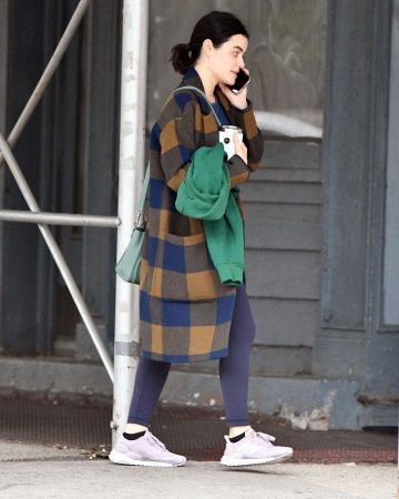 Celine Nano Luggage Bag in Drummed Calfskin worn by Lucy Hale Leaving a Gym October 6, 2019