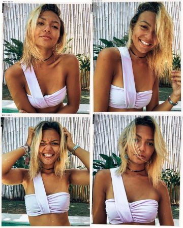 El top de bañador pastel morado que lució Tatiana Silva en la cuenta de Instagram de @tinka