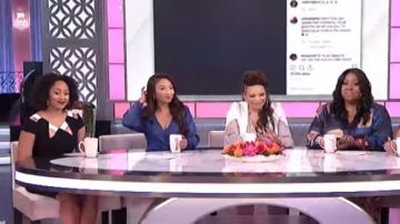 Roland Mouret Atkinson Cold-Shoulder Dress worn by Tamera Mowry on The Real October 9,2019