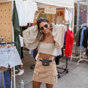 La minifalda beige que luce Federica en la cuenta de Instagram de @junesixtyfive 