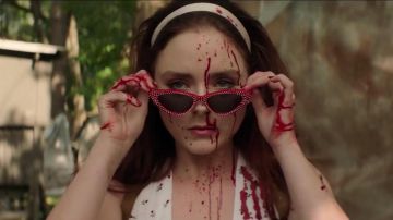 Polka dot cateye sunglasses worn by Meredith (Madison Davenport) in Reprisal (S01)